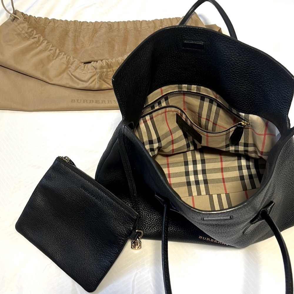 Burberry Tote in Black - Mint Condition with Pouch
